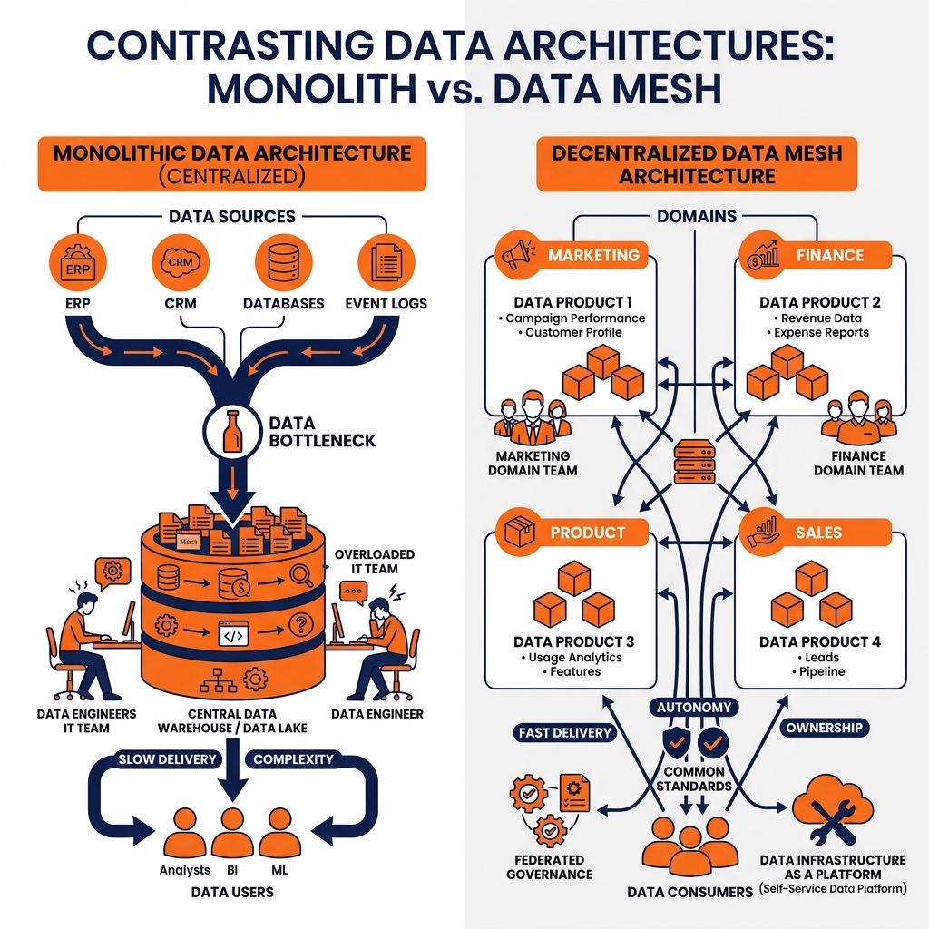 Data Mesh vs Monolith