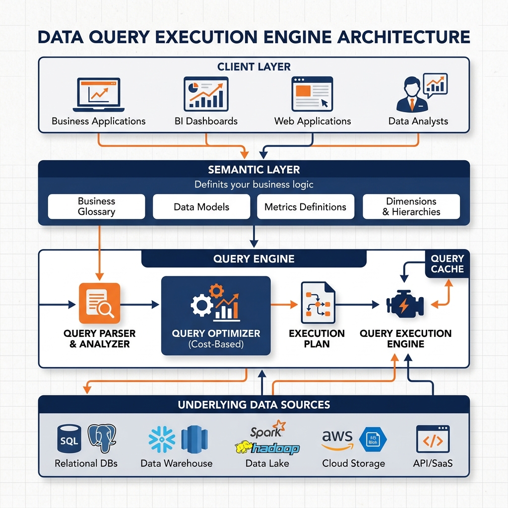 Dremio Query Execution and Semantic Layer Architecture