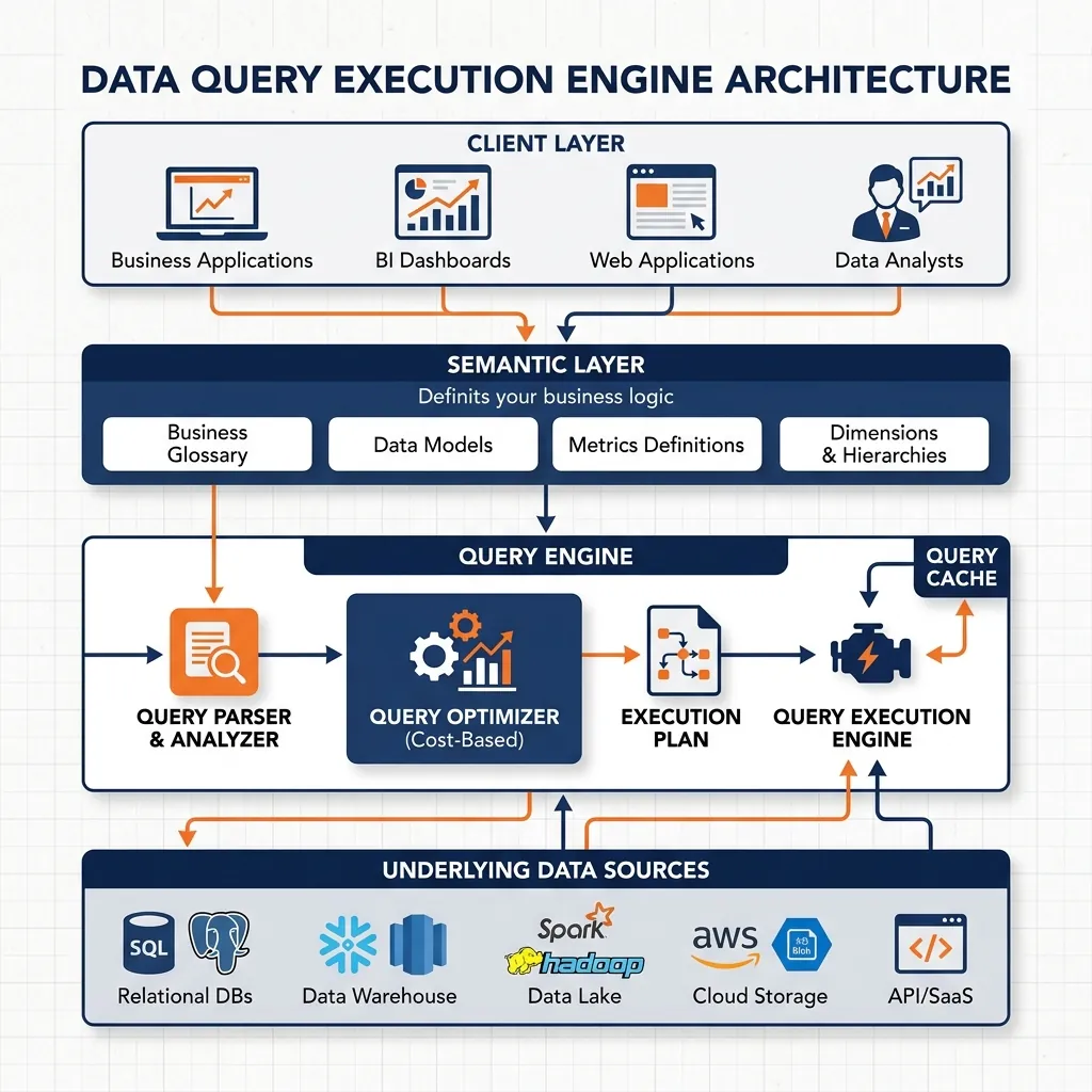 Dremio Query Execution and Semantic Layer Architecture