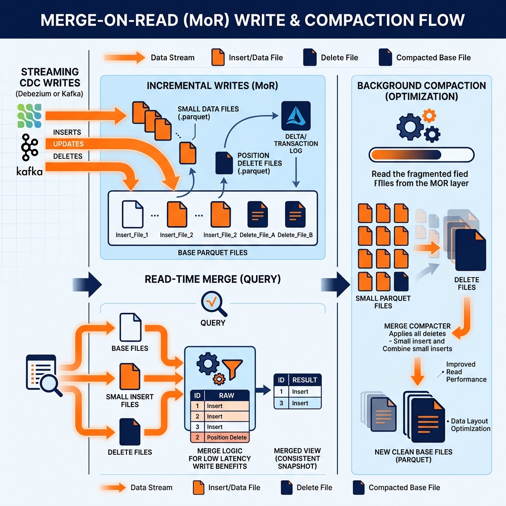 MoR Write and Compaction Flow